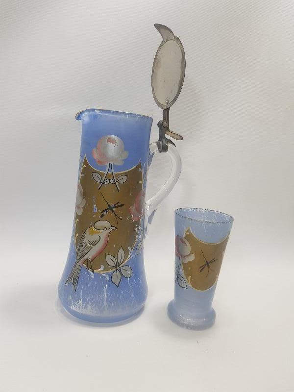 OSMANLI DÖNEMİ ALTIN YALDIZLI, EL BOYAMA KARAF VE BARDAĞI