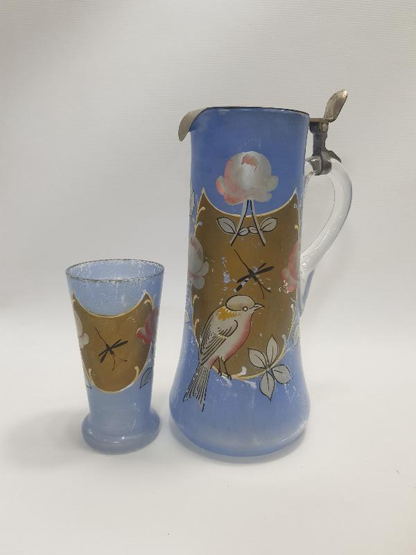 OSMANLI DÖNEMİ ALTIN YALDIZLI, EL BOYAMA KARAF VE BARDAĞI