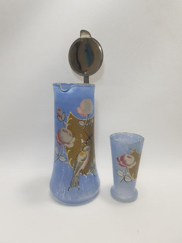 OSMANLI DÖNEMİ ALTIN YALDIZLI, EL BOYAMA KARAF VE BARDAĞI