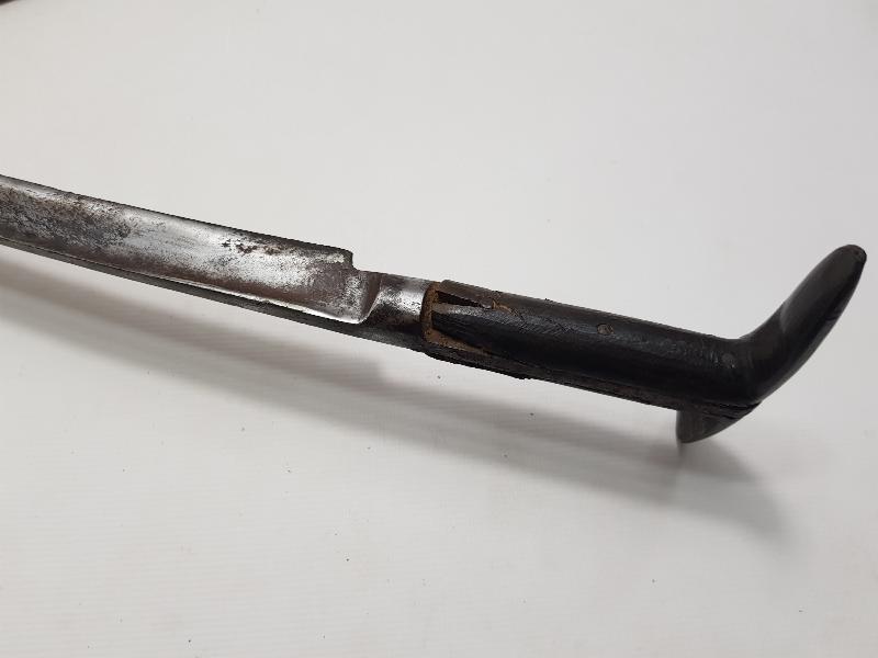 İKİ TARAFI DA GÜMÜŞ ÇAKMA OSMANLICA YAZILI YATAĞAN KILIÇ 