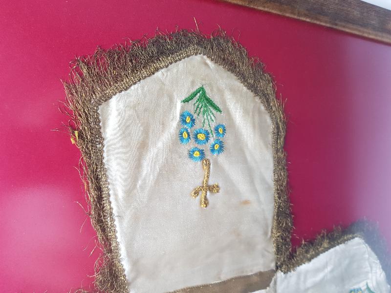 OSMANLI DÖNEMİ İPEK ATLAS KİLİSE SUNAK ÖRTÜSÜ