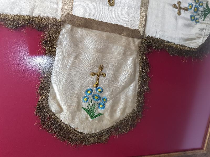 OSMANLI DÖNEMİ İPEK ATLAS KİLİSE SUNAK ÖRTÜSÜ