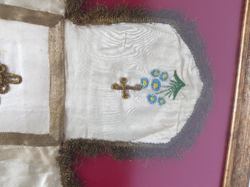 OSMANLI DÖNEMİ İPEK ATLAS KİLİSE SUNAK ÖRTÜSÜ