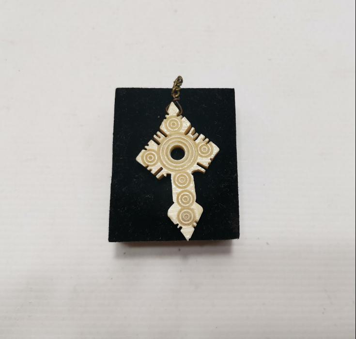 OSMANLI DÖNEMİ RUM İŞİ FİL DİŞİ HAÇ KOLYE