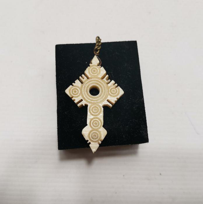 OSMANLI DÖNEMİ RUM İŞİ FİL DİŞİ HAÇ KOLYE