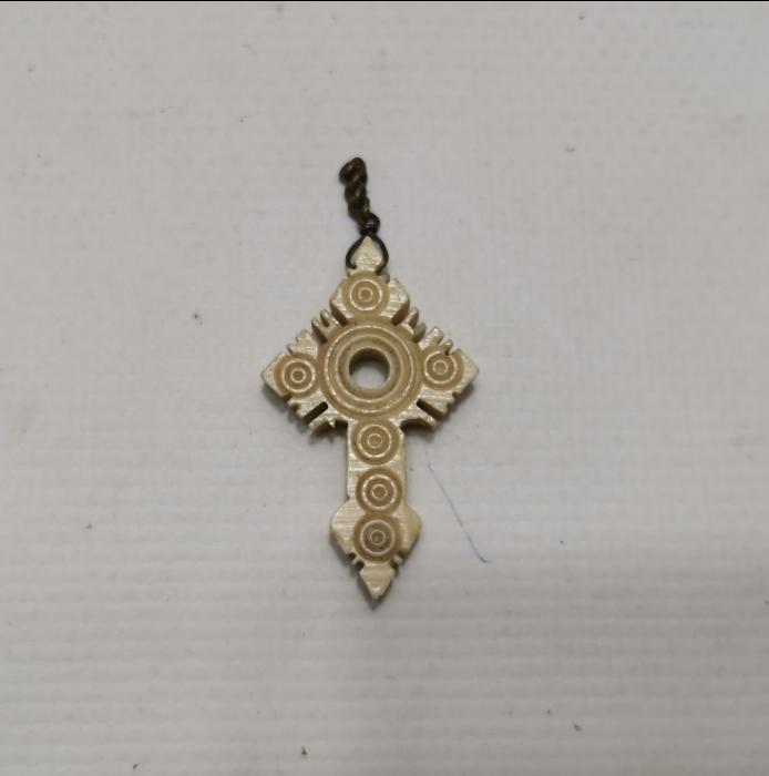 OSMANLI DÖNEMİ RUM İŞİ FİL DİŞİ HAÇ KOLYE