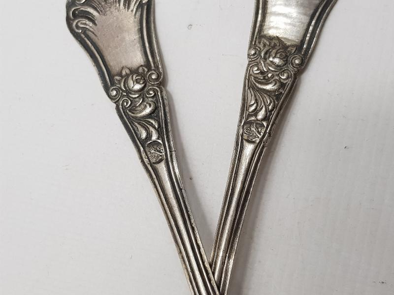 OSMANLI TUĞRALI SAH DAMGALI VE ÇEŞNİLİ GÜMÜŞ ÇATAL KAŞIK