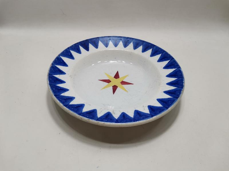 OSMANLI YILDIZI İŞLEMELİ EL BOYAMA PORSELEN TABAK