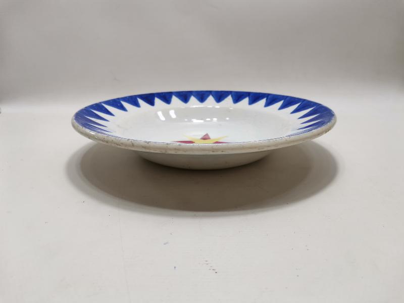 OSMANLI YILDIZI İŞLEMELİ EL BOYAMA PORSELEN TABAK