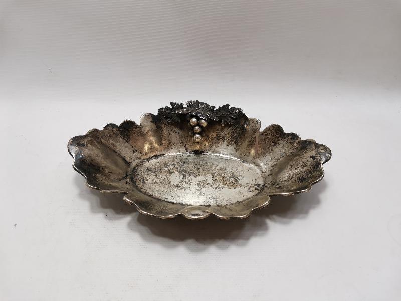 ÜZÜM SALKIMI APLİKELİ GÜMÜŞ MEYVELİK 