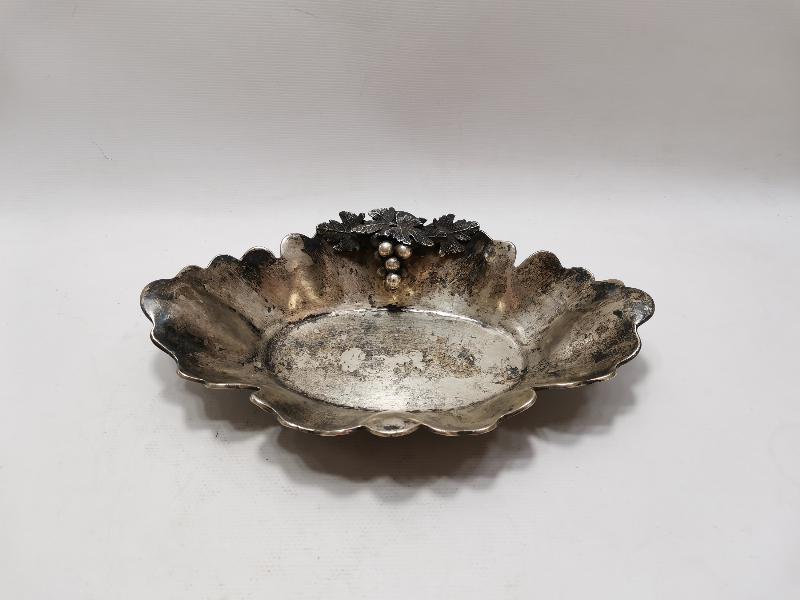 ÜZÜM SALKIMI APLİKELİ GÜMÜŞ MEYVELİK 