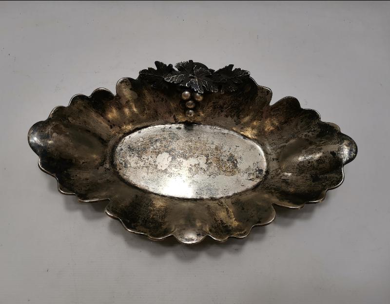 ÜZÜM SALKIMI APLİKELİ GÜMÜŞ MEYVELİK 