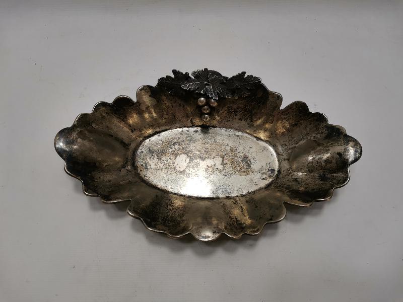 ÜZÜM SALKIMI APLİKELİ GÜMÜŞ MEYVELİK 