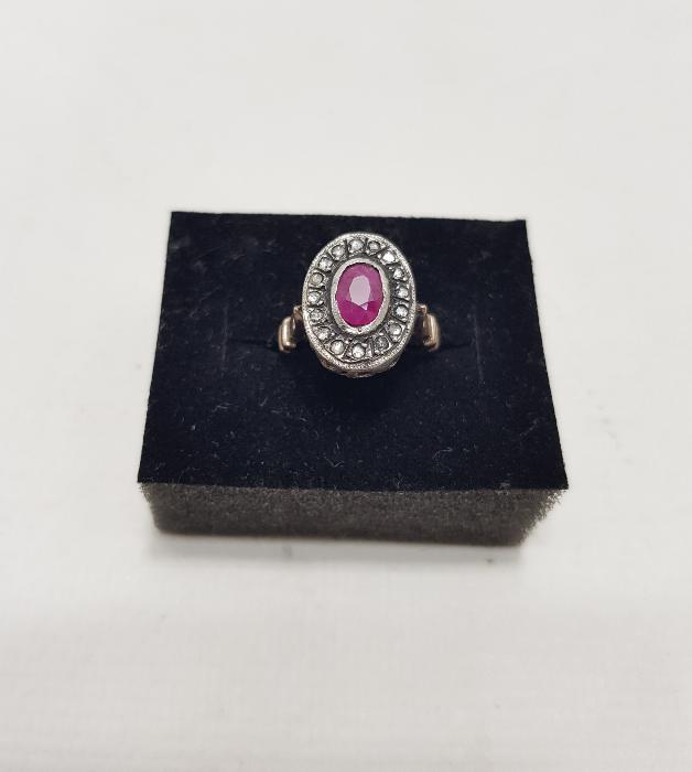 YAKUT TAŞLI ELMAS YÜZÜK 