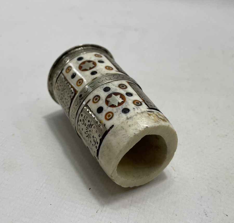 KEMİK ÜZERİ İŞLEMELİ ANTİKA BASTON SAPI