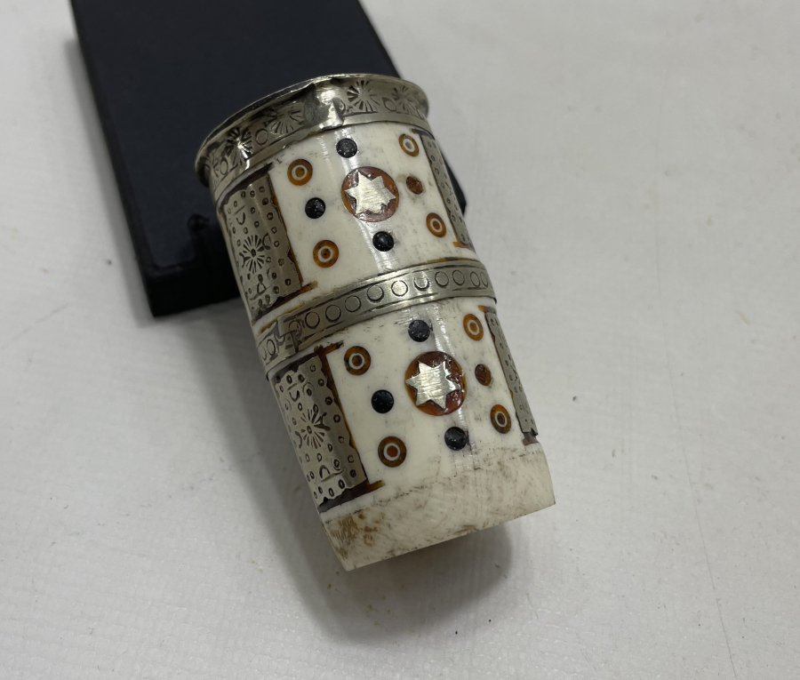 KEMİK ÜZERİ İŞLEMELİ ANTİKA BASTON SAPI