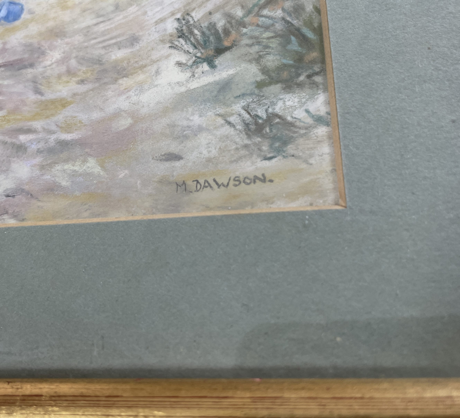 M DAWSON İMZALI SULUBOYA TABLO