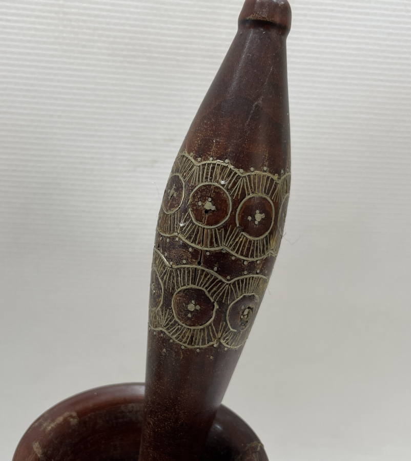 OSMANLI DÖNEMİ AFYON İŞİ GÜMÜŞ ÇAKMA İŞÇİLİKLİ AHŞAP DİBEK