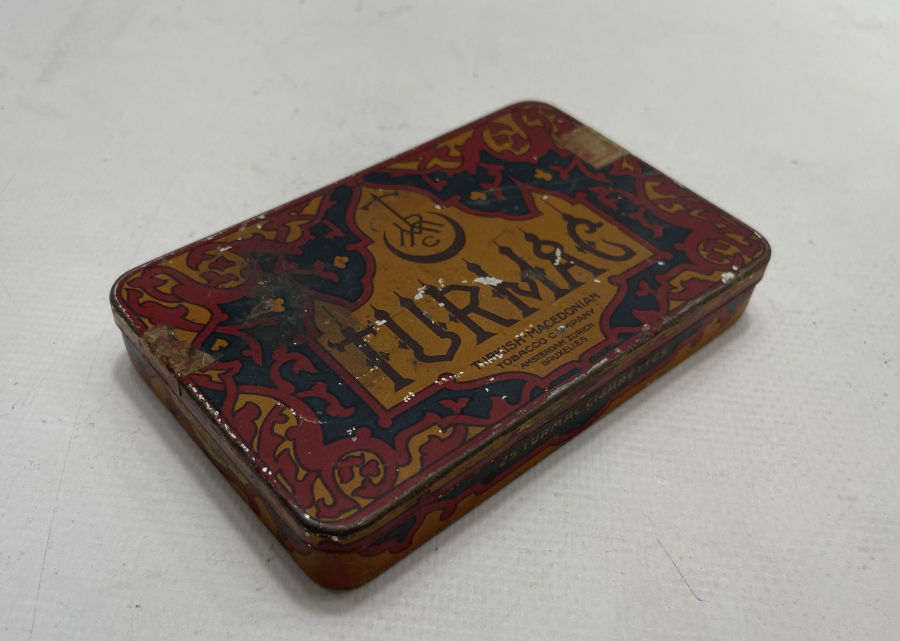 OSMANLI DÖNEMİ ORJİNAL FİLİGRANI İLE ÇİL KONDİSYONDA TUR -MAC SİGARA KUTUSU