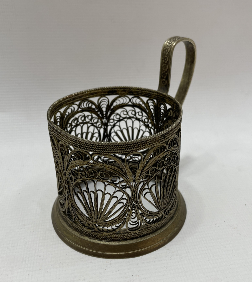 OSMANLI DÖNEMİ TELKARİ İŞÇİLİKLİ BARDAK ZARFI