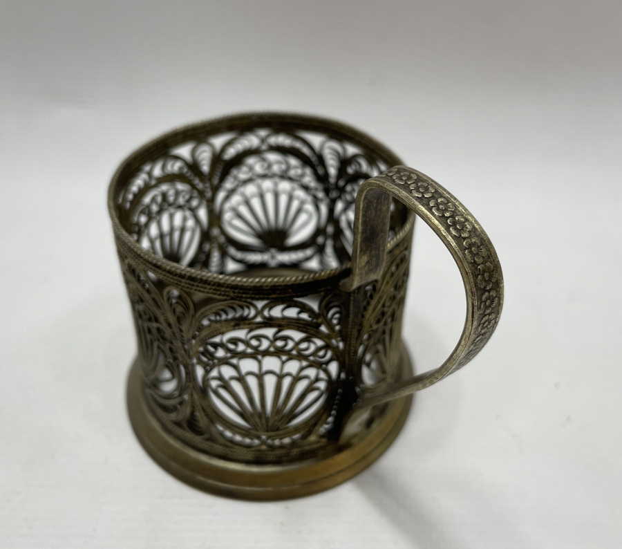 OSMANLI DÖNEMİ TELKARİ İŞÇİLİKLİ BARDAK ZARFI