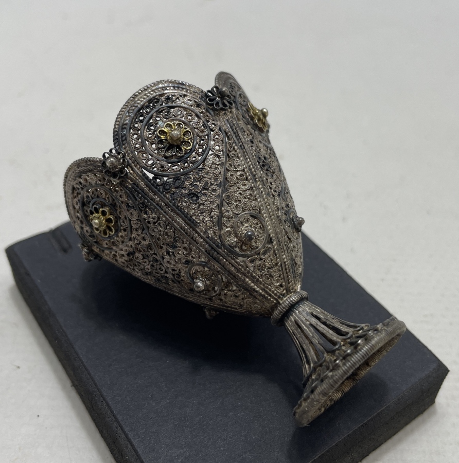 OSMANLI DÖNEMİ TELKARİ İŞÇİLİKLİ NADİR FORMDA FİNCAN ZARFI