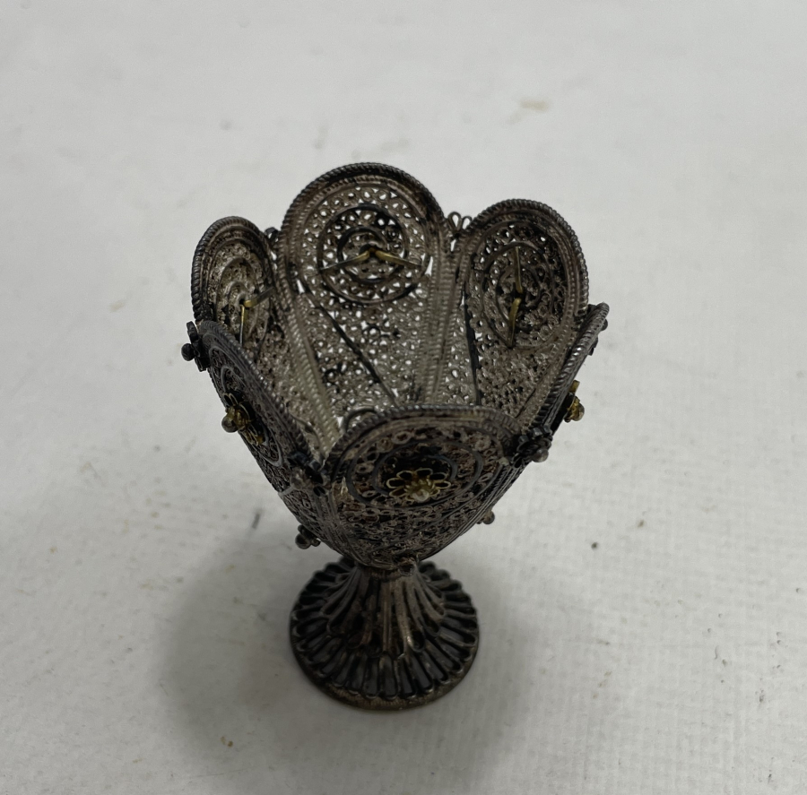 OSMANLI DÖNEMİ TELKARİ İŞÇİLİKLİ NADİR FORMDA FİNCAN ZARFI