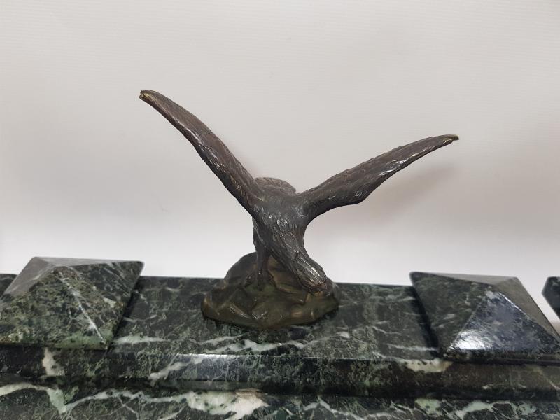 BRONZ KARTAL HEYKELLİ MERMER HOKKA TAKIMI