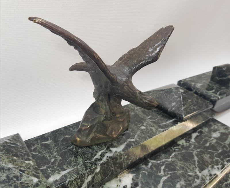 BRONZ KARTAL HEYKELLİ MERMER HOKKA TAKIMI