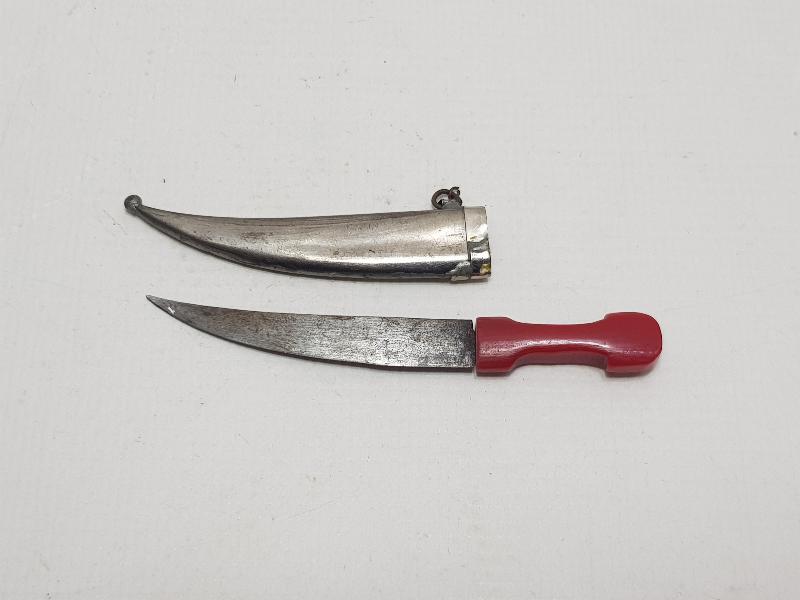 BURSA İŞİ KEHRİBAR SAPLI MİNİ HANÇER