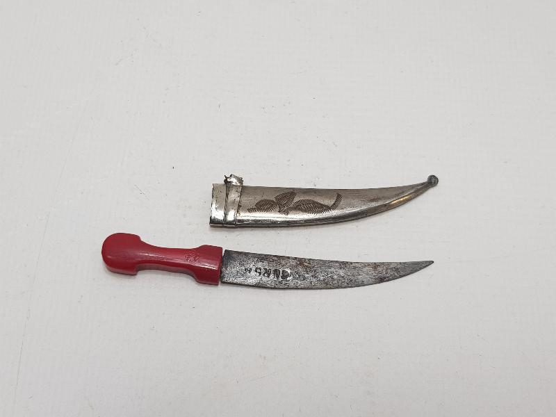 BURSA İŞİ KEHRİBAR SAPLI MİNİ HANÇER