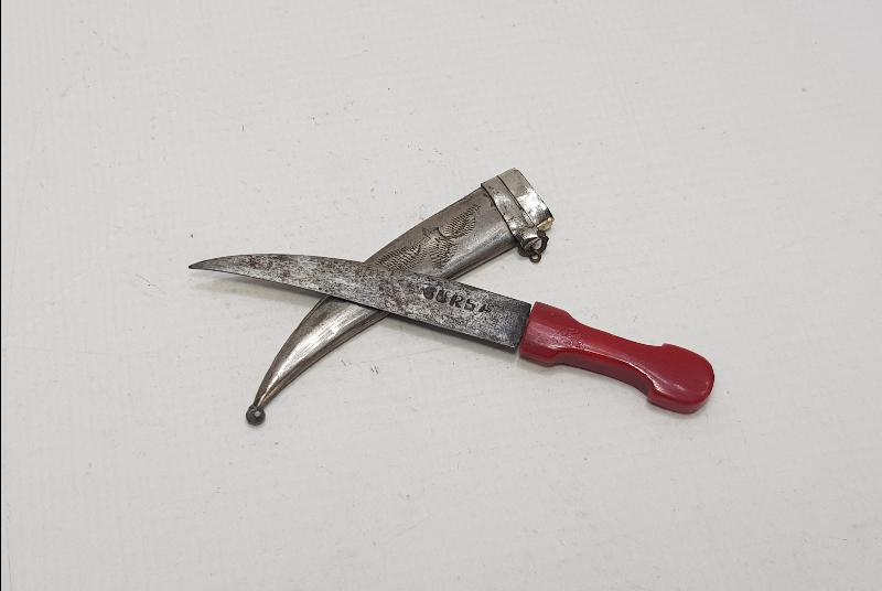 BURSA İŞİ KEHRİBAR SAPLI MİNİ HANÇER