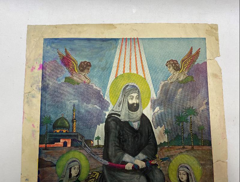 HAZRETİ ALİ VE OĞULLARI İLE ASLANLARI TEMALI DİNİ TABLO 