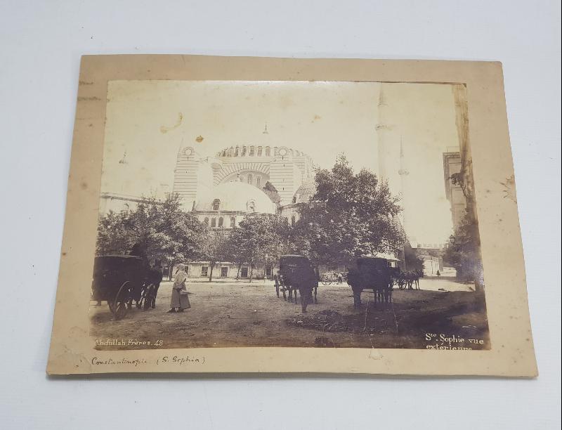 OSMANLI DÖNEMİ ABDULLAH FRERES İMZALI BÜYÜK BOY AYASOFYA CAMİİ FOTOĞRAFI