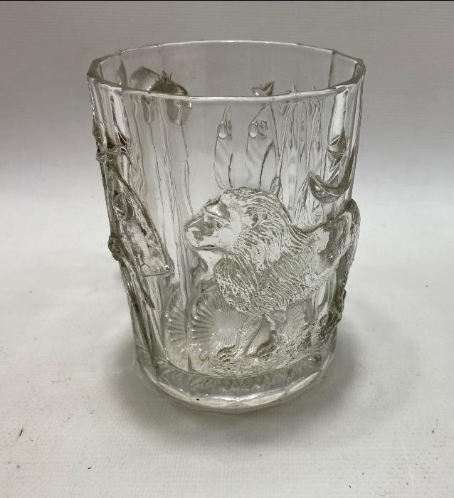 OSMANLI DÖNEMİ AY YILDIZLI BAYRAK VE ASLAN RESİMLİ LİON BİRA BARDAĞI  