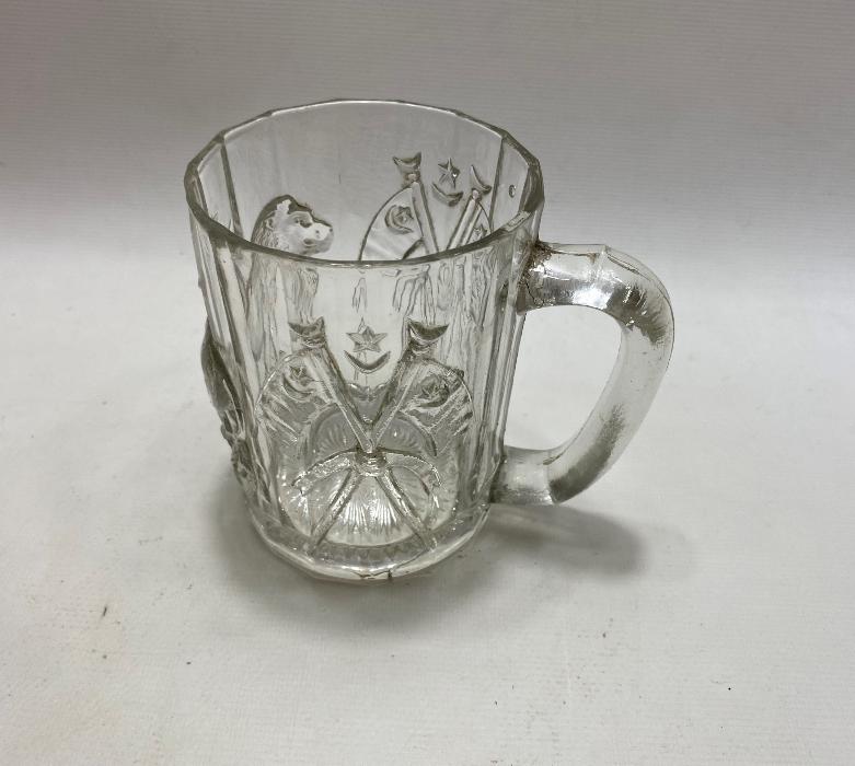 OSMANLI DÖNEMİ AY YILDIZLI BAYRAK VE ASLAN RESİMLİ LİON BİRA BARDAĞI  