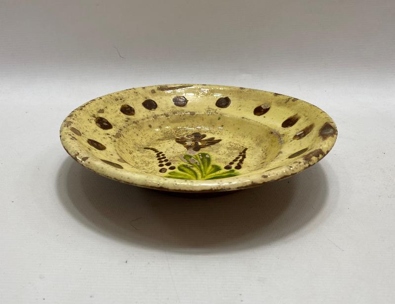 OSMANLI DÖNEMİ ÇİÇEK DESENLİ SIRLI SERAMİK TABAK 