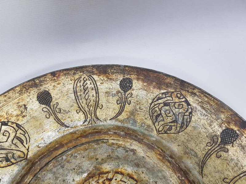 OSMANLI DÖNEMİ KALEM İŞÇİLİKLİ BAKIR TABAK 