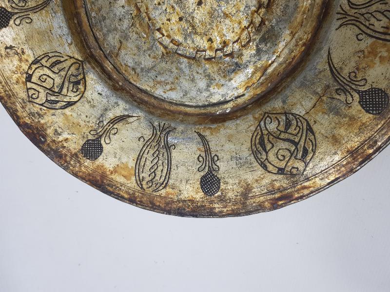 OSMANLI DÖNEMİ KALEM İŞÇİLİKLİ BAKIR TABAK 