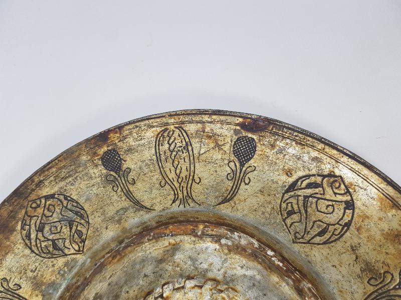 OSMANLI DÖNEMİ KALEM İŞÇİLİKLİ BAKIR TABAK 