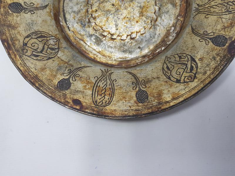 OSMANLI DÖNEMİ KALEM İŞÇİLİKLİ BAKIR TABAK 