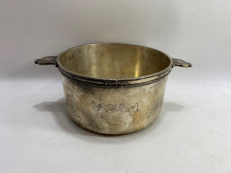 OSMANLICA ANKARA PALAS YAZILI GÜMÜŞ KAPLAMA TENCERE