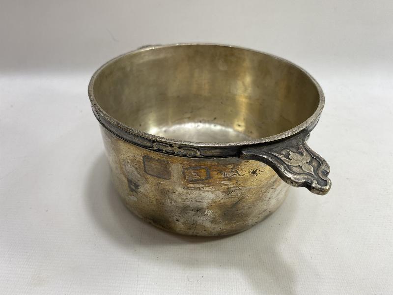 OSMANLICA ANKARA PALAS YAZILI GÜMÜŞ KAPLAMA TENCERE