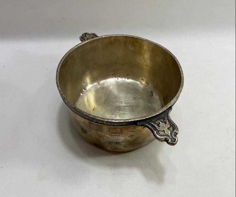 OSMANLICA ANKARA PALAS YAZILI GÜMÜŞ KAPLAMA TENCERE