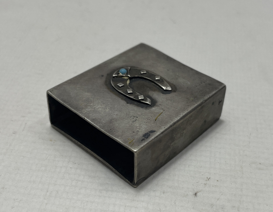 AT NALI FİGÜRLÜ ANTİKA GÜMÜŞ KİBRİTLİK