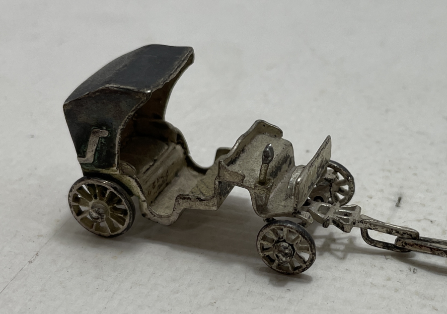 GÜMÜŞ MİNYATÜR AT ARABASI FİGÜRÜ