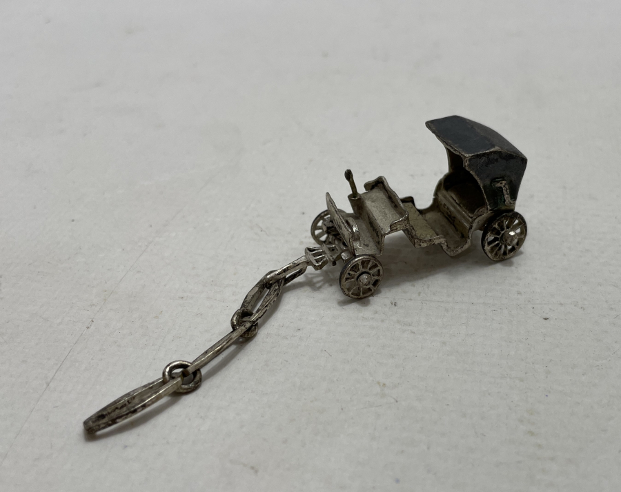 GÜMÜŞ MİNYATÜR AT ARABASI FİGÜRÜ