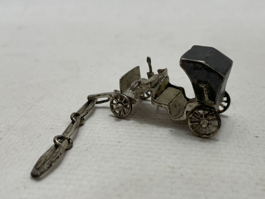 GÜMÜŞ MİNYATÜR AT ARABASI FİGÜRÜ