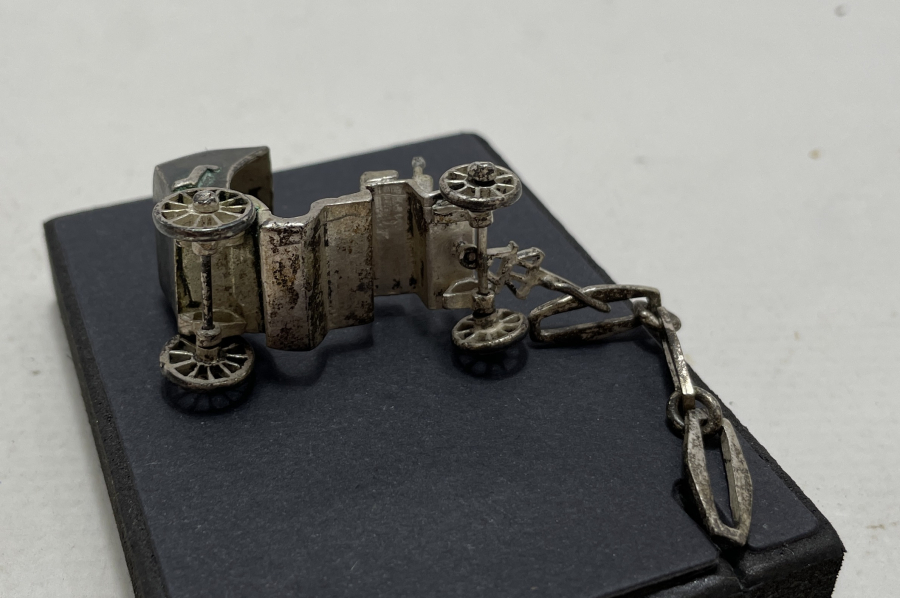 GÜMÜŞ MİNYATÜR AT ARABASI FİGÜRÜ