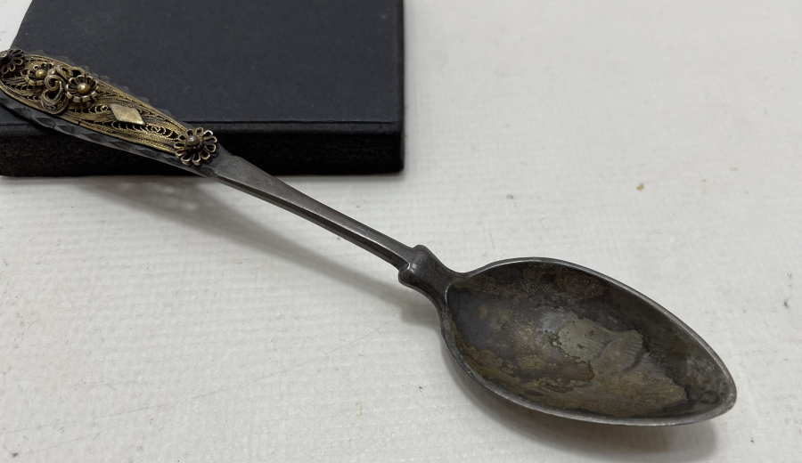 OSMANLI DÖNEMİ İZMİR İŞİ TELKARİ İŞÇİLİKLİ GÜMÜŞ KAŞIK